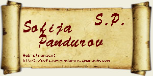 Sofija Pandurov vizit kartica